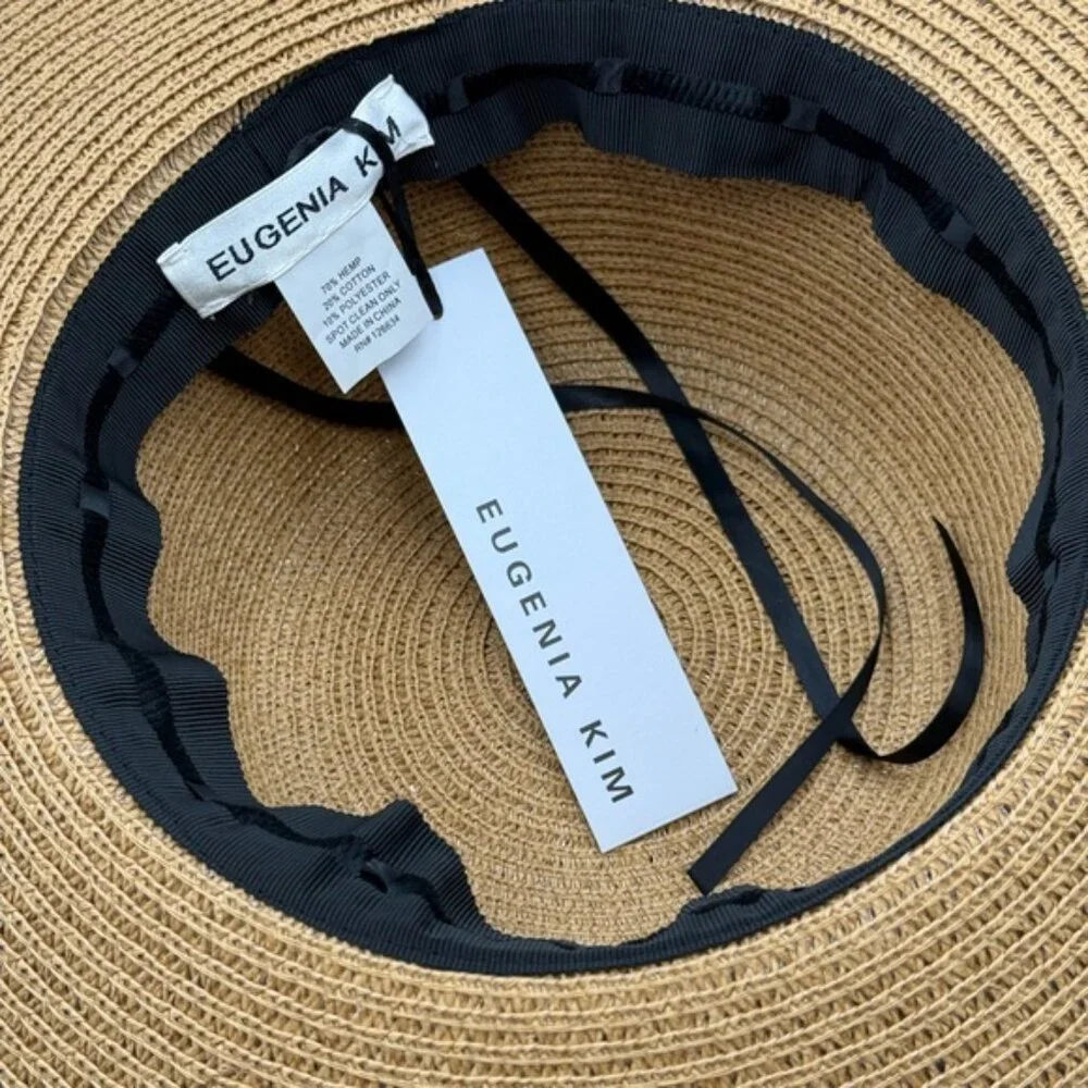 🆕 EUGENIA KIM 🧿 NWT Sunny "Do Not Disturb" Floppy Sun Hat, Brown & Red - Picture 6 of 12